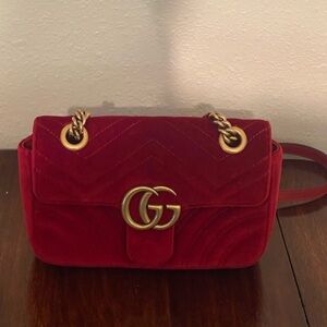 Gucci Marmont Red Crossbody Bag